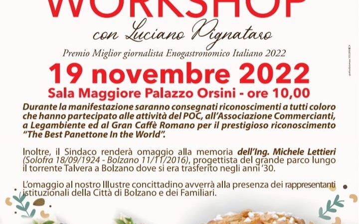 Solofra: POC “Itinerari da Fiaba”, a Palazzo Orsini workshop con Luciano Pignataro