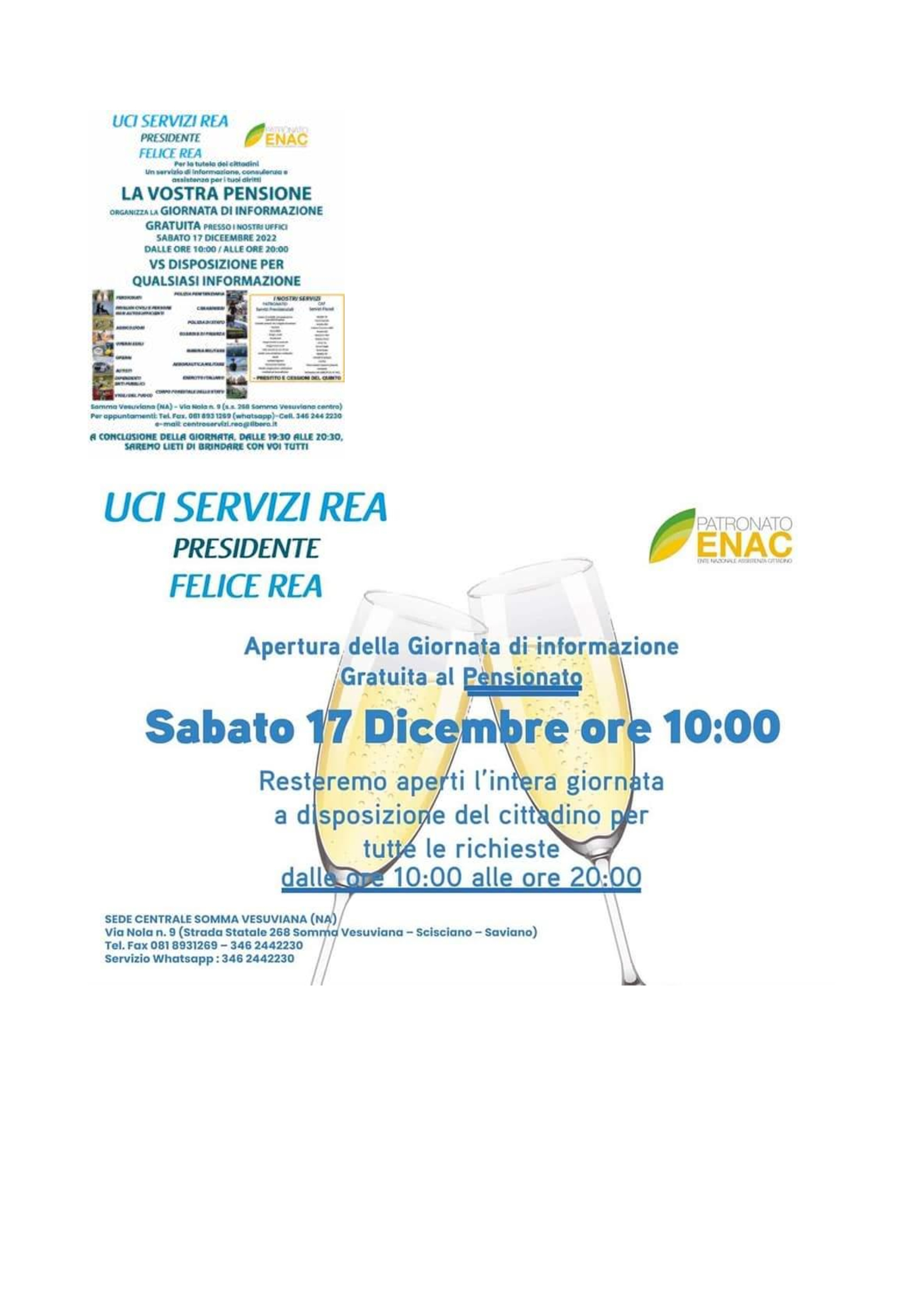 Somma Vesuviana: UCI Servizi REA, giornata d’informazione su calcolo pensione