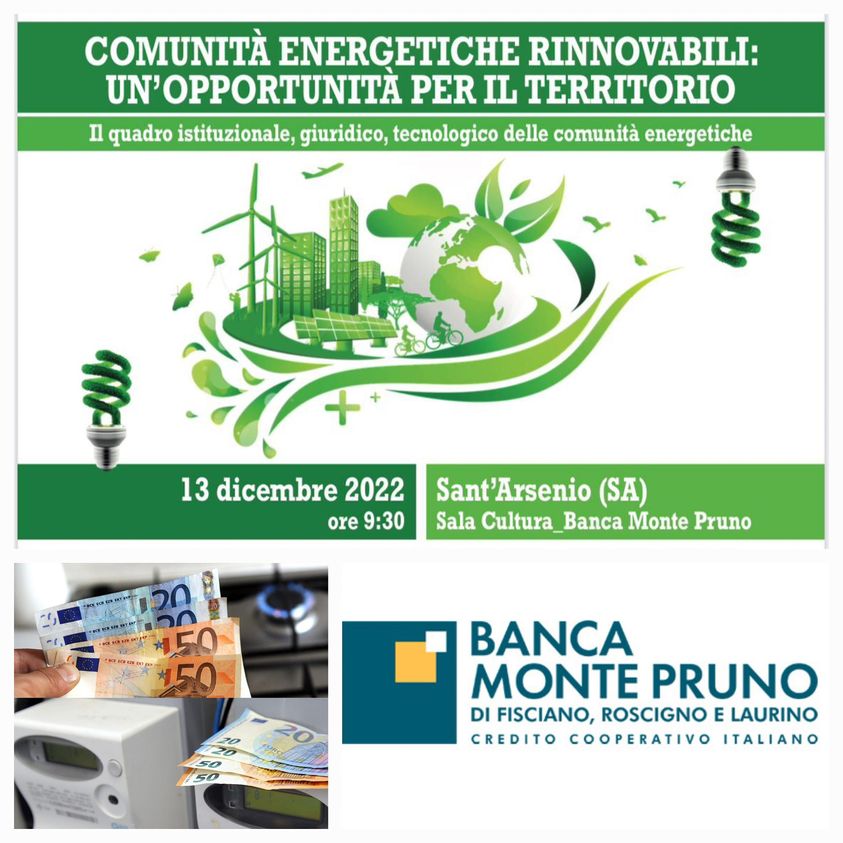 Sant’Arsenio: Bcc Monte Pruno, incontro su Comunità Energetiche Rinnovabili
