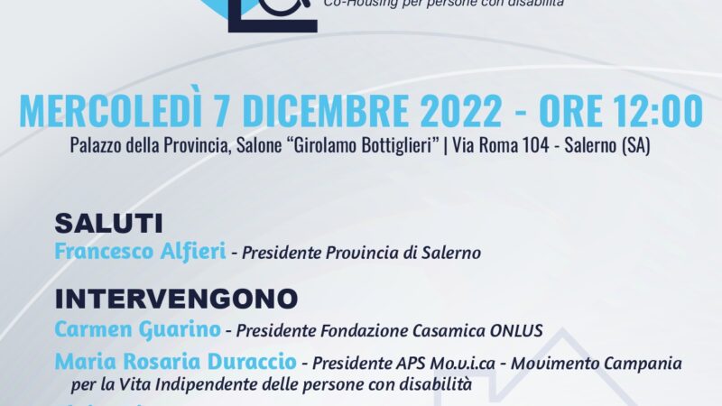 Salerno: progetto “Vado a vivere da solo oh oh!”, conferenza stampa