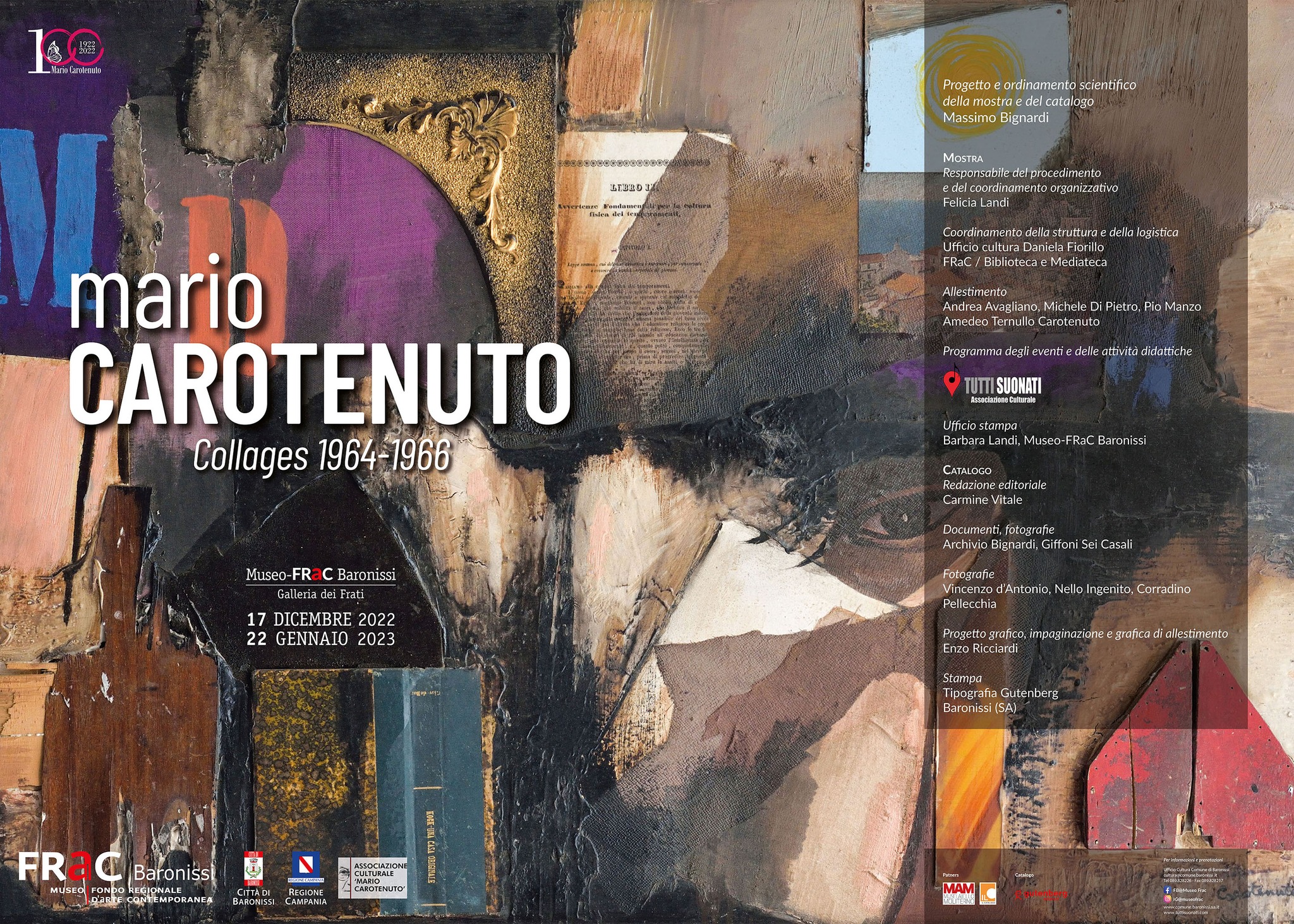 Baronissi: al FRaC inaugurazione mostra Mario Carotenuto Collages 1964-1966