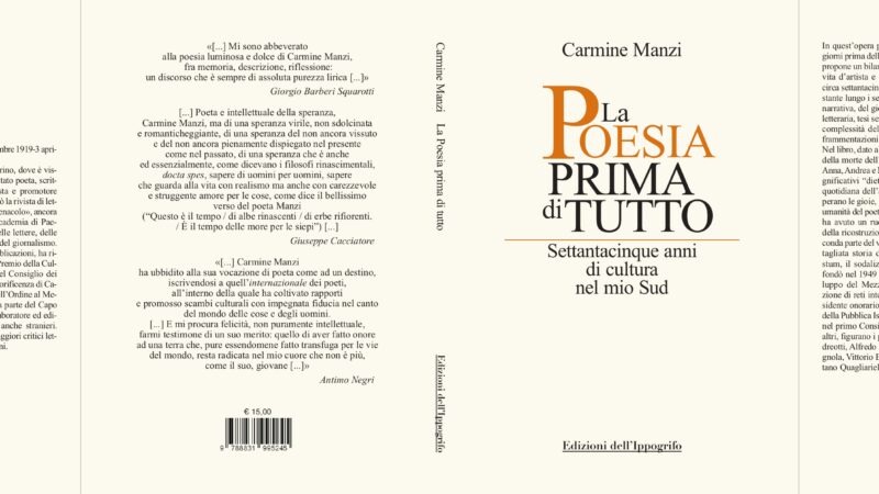 Salerno: presentazione opera postuma di Carmine Manzi “La Poesia prima di tutto – Settantacinque anni di cultura nel mio Sud”