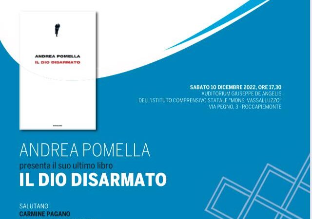 Roccapiemonte: Fedora, presentazione libro “Il Dio disarmato” di Andrea Pomella