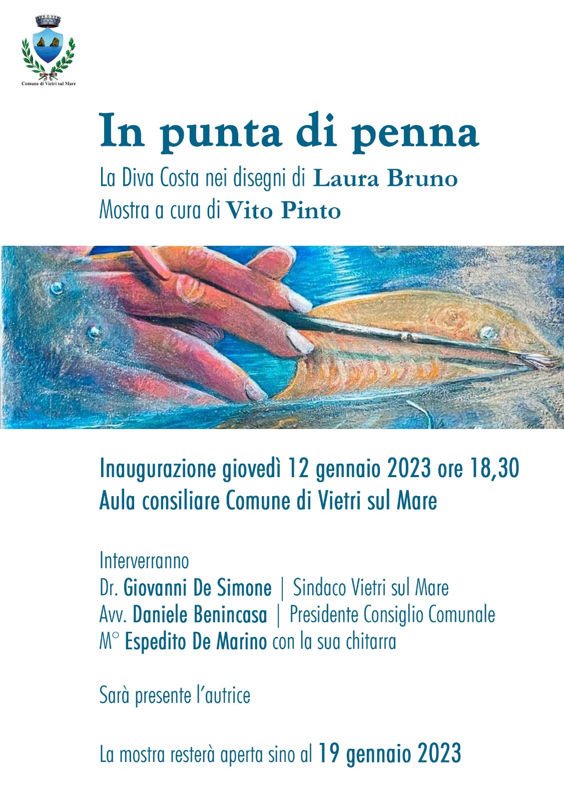 Vietri sul Mare: inaugurazione mostra di Laura Bruno “In punta di penna”