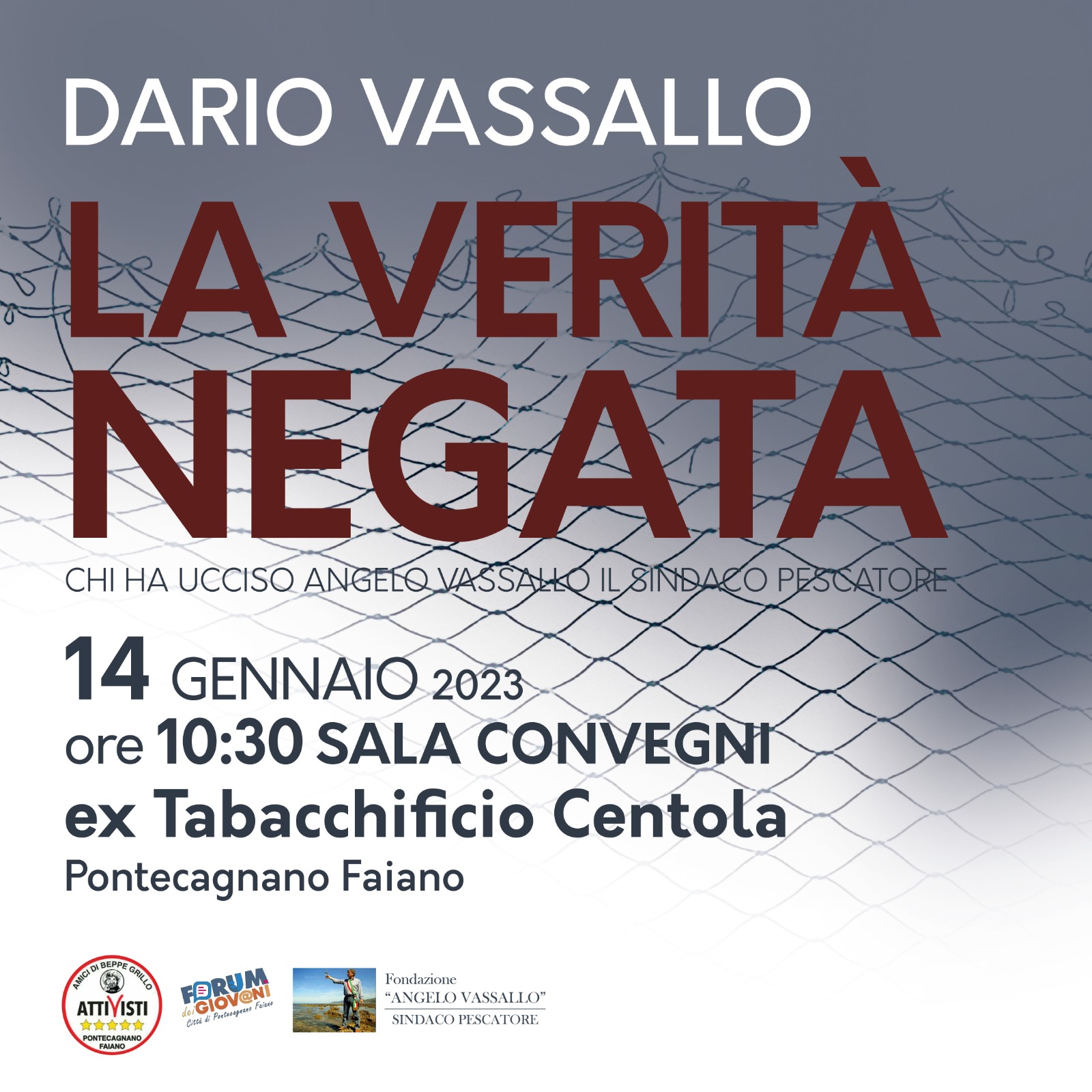 Pontecagnano Faiano: presentazione libro “Verità negata, chi ha ucciso Angelo Vassallo il Sindaco pescatore”