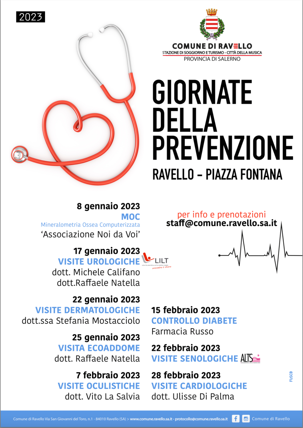 Ravello: al via Giornate della prevenzione 