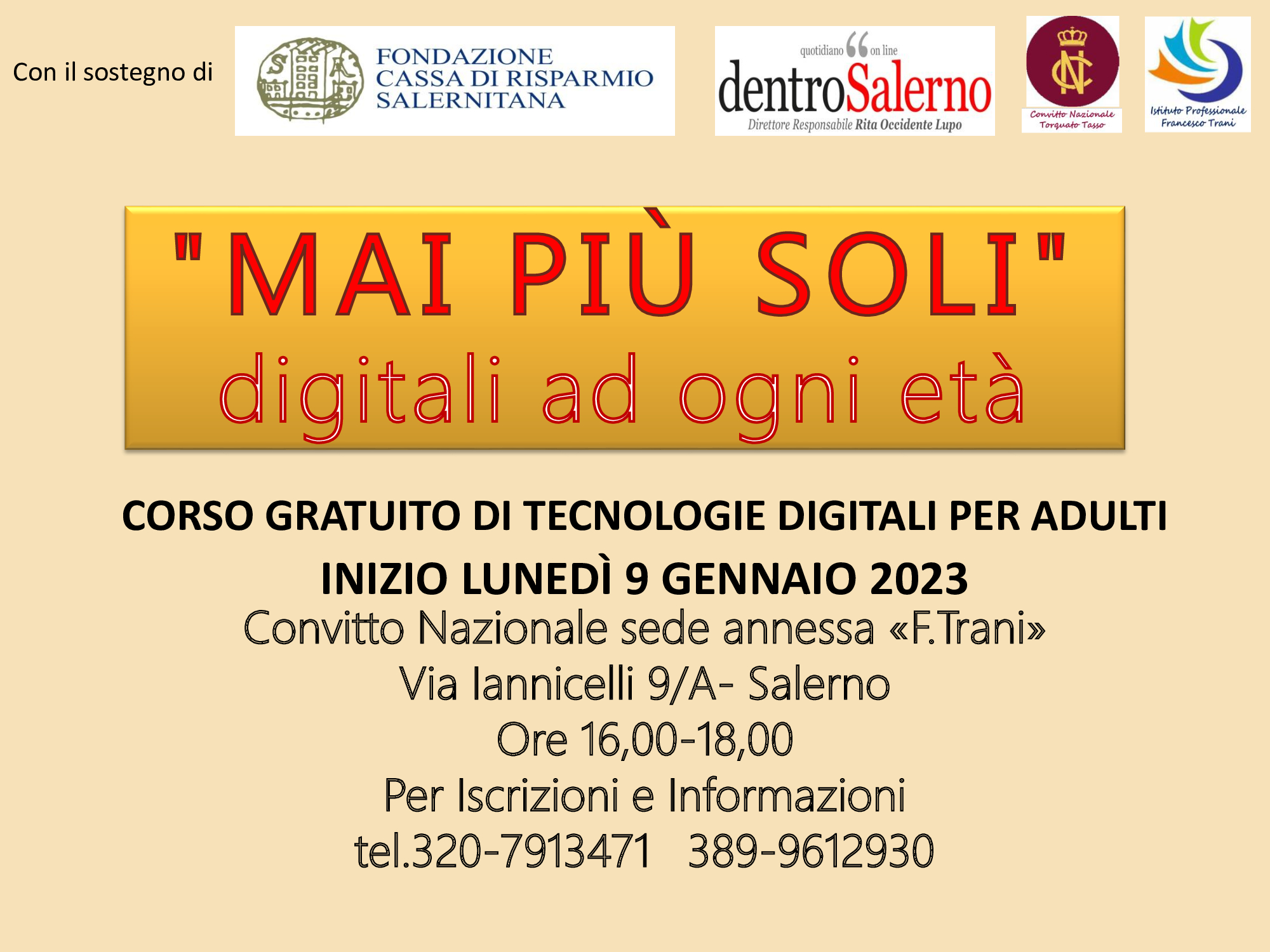 Salerno: “Mai più soli”, al via Progetto per nonni digitali