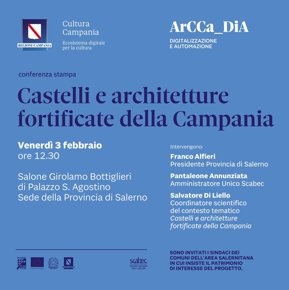 Salerno: Progetto “Castelli e Architetture fortificate della Campania”, conferenza stampa