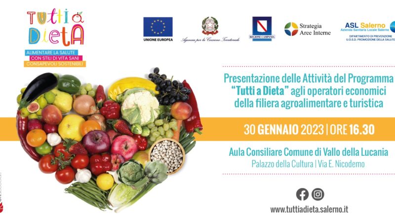 Vallo della Lucania: Asl Salerno-UOSD Promozione Salute “Tutti a dieta”