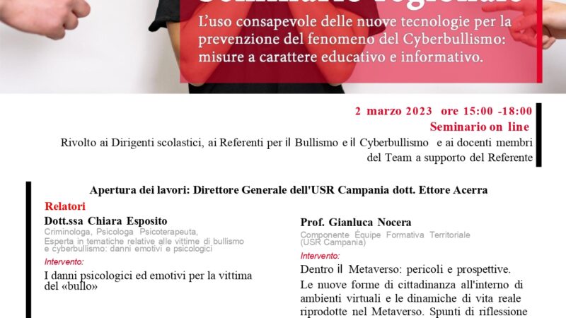 Campania: Ufficio Scolastico, seminario su cyberbullismo