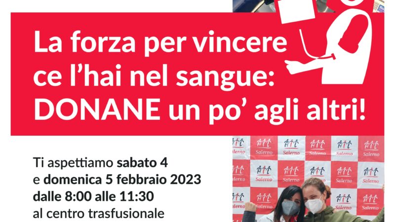 Salerno: Ail, weekend di donazione sangue 4 – 5 Febbraio 2023