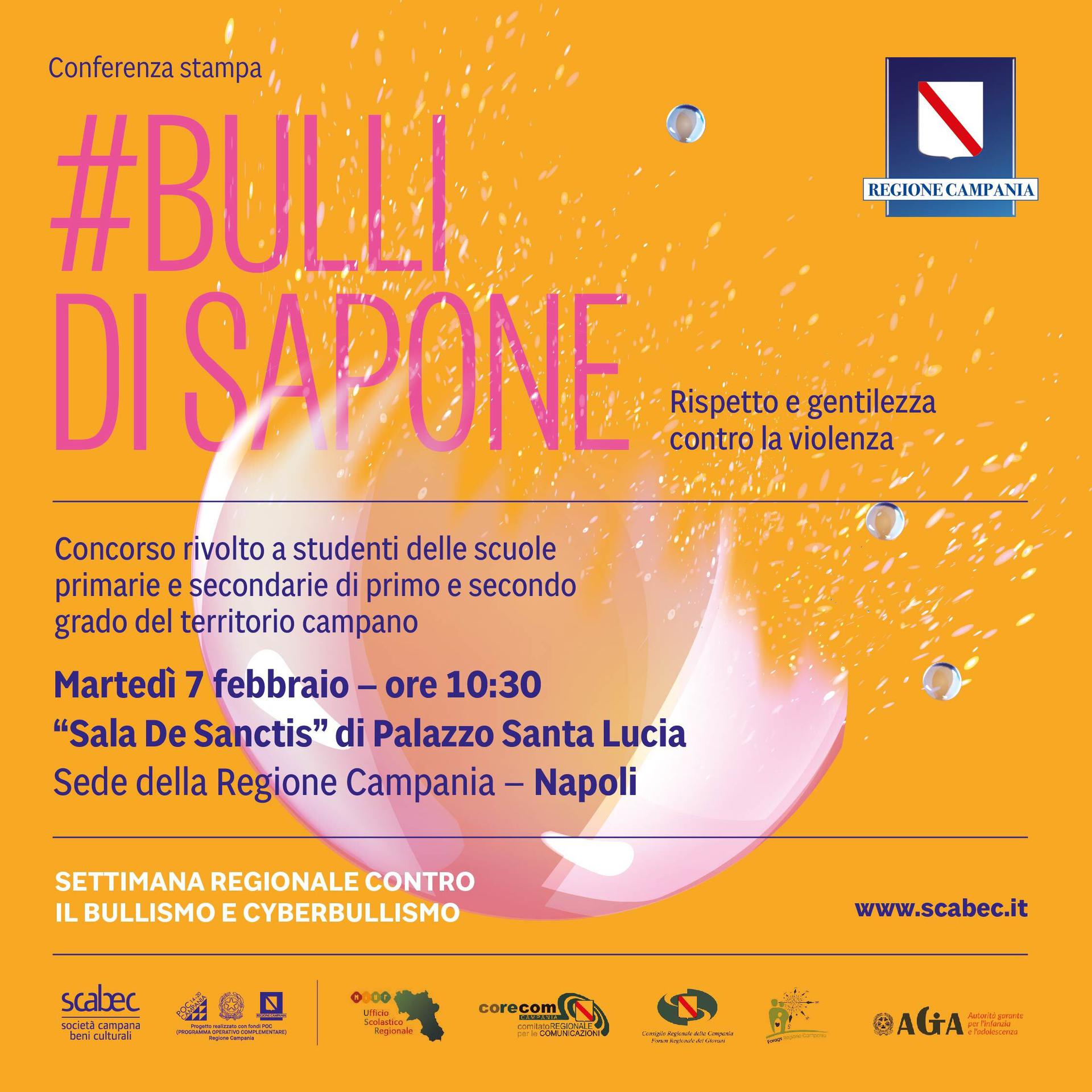 Regione Campania: presentazione “Bulli di sapone – Un progetto di empatia e gentilezza”, conferenza stampa
