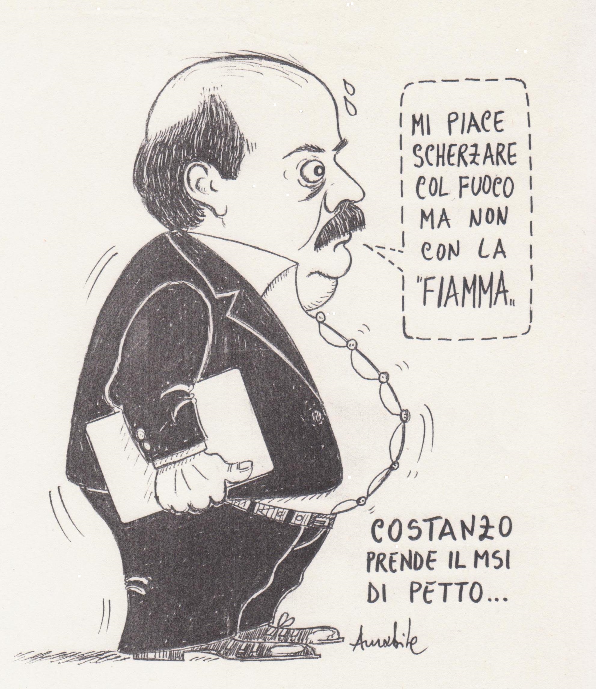 Quando Costanzo prese di petto… Bizzarra eloquente senza parole grottesca vignetta anni ‘Settanta.