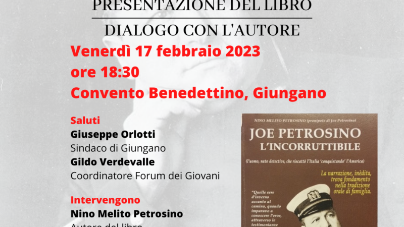 Giungano: Forum Giovani, presentazione libro “L’incorruttibile” di Nino Melito Petrosino