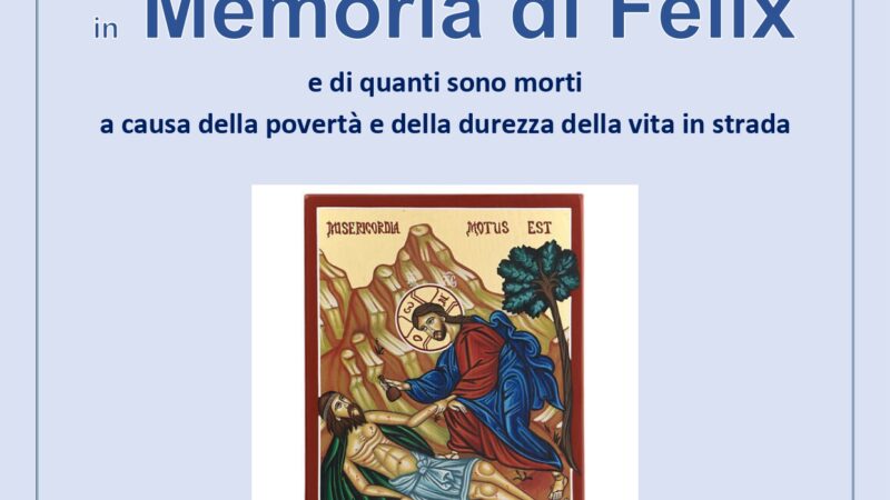 Salerno: Comunità Sant’Egidio, Santa Messa a suffragio di Felix e di clochard