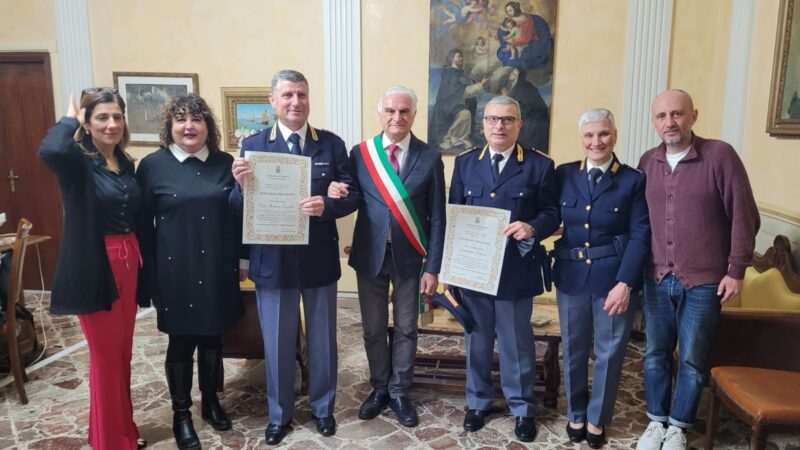 Sarno: encomio solenne a vice Questore Antonio Capaldo e a Vice Commissario Gennaro Sacco