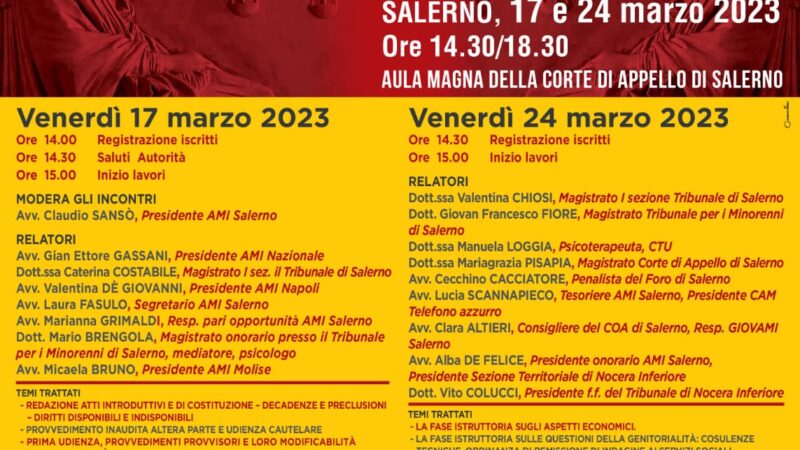 Salerno: AMI, alla Corte d’Appello, seminario “Giornate di studio sulla riforma Cartabia”
