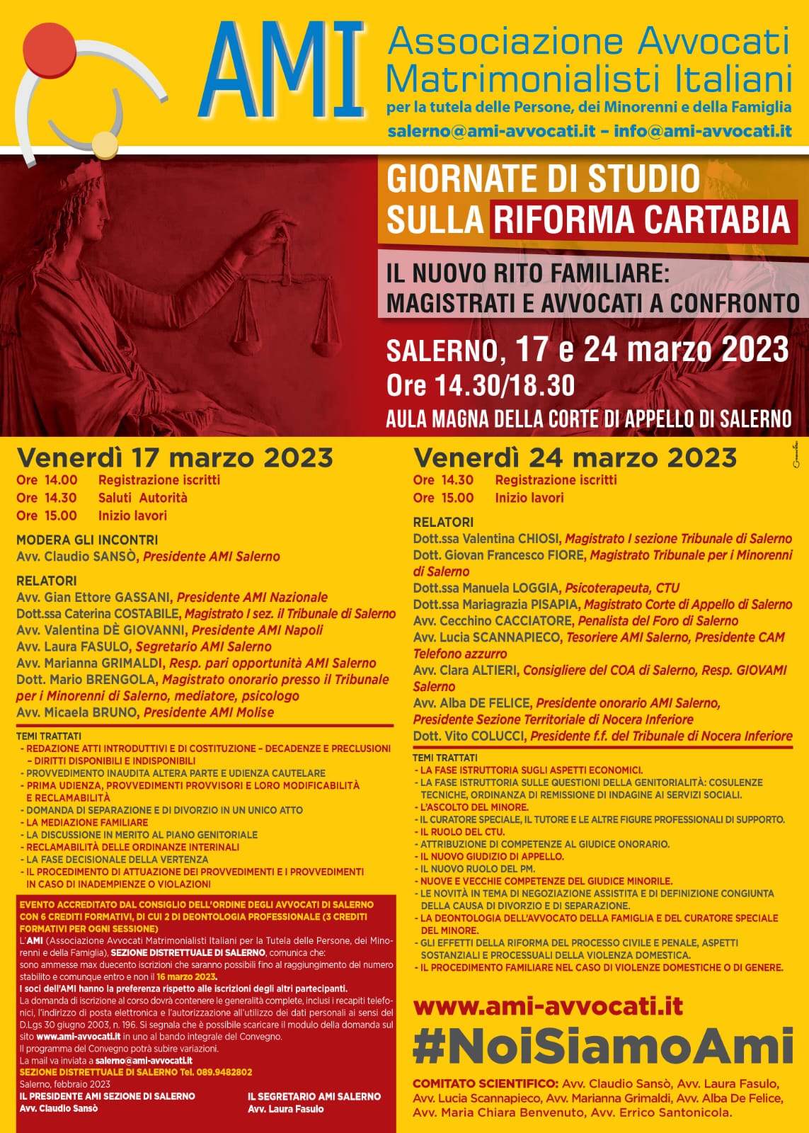 Salerno: AMI, alla Corte d’Appello, seminario “Giornate di studio sulla riforma Cartabia”