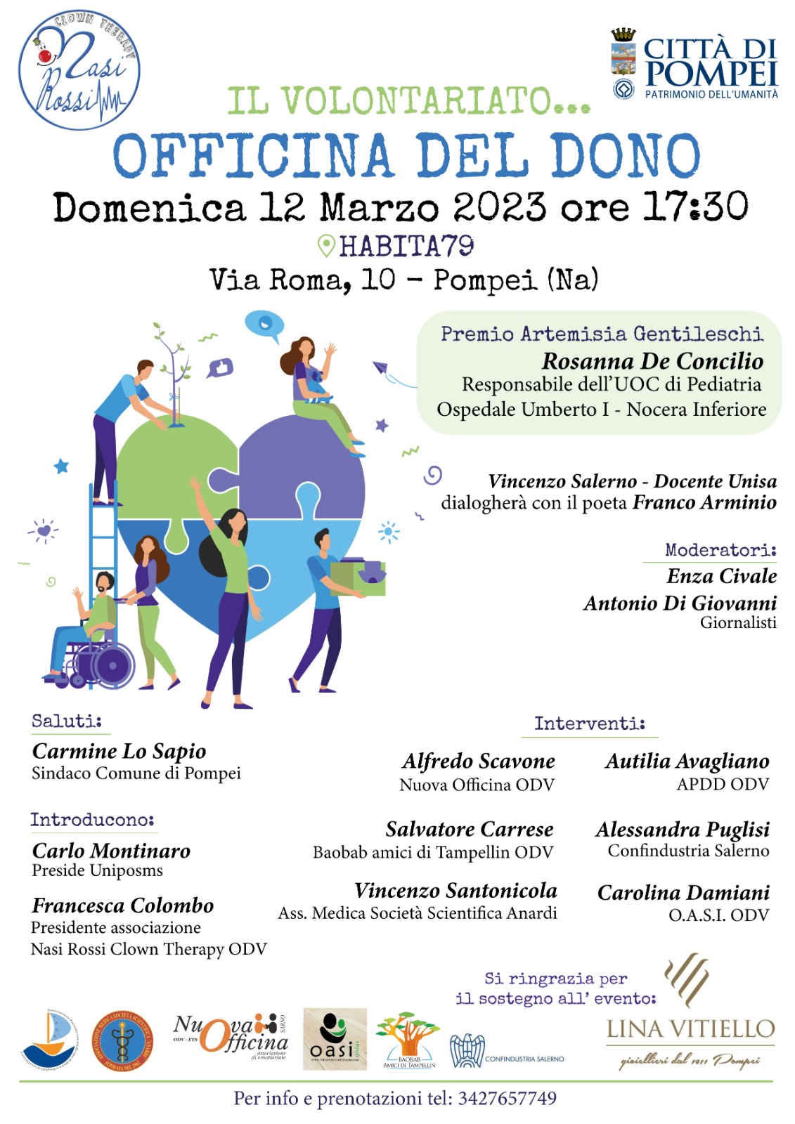 Pompei: Nasi Rossi Clown Therapy “Il volontariato…officina del dono”, evento con Associazioni