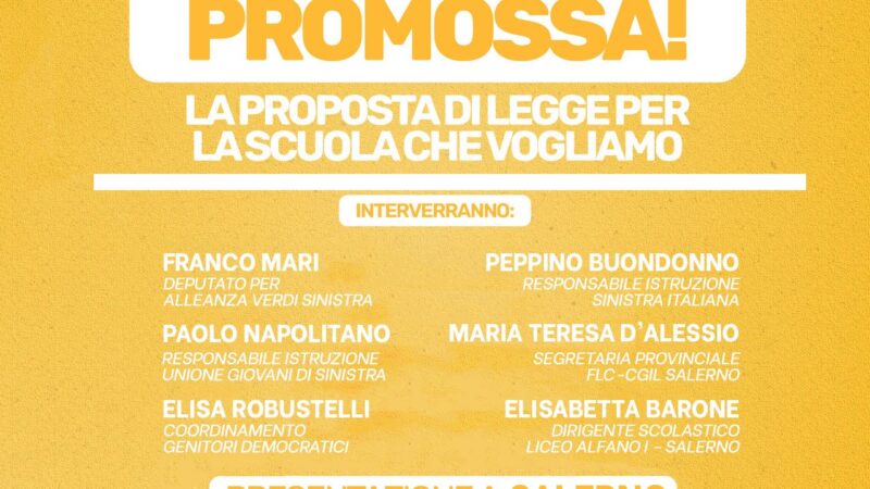 Salerno: Alleanza Verdi Sinistra, presentazione proposta di legge “Promossa”