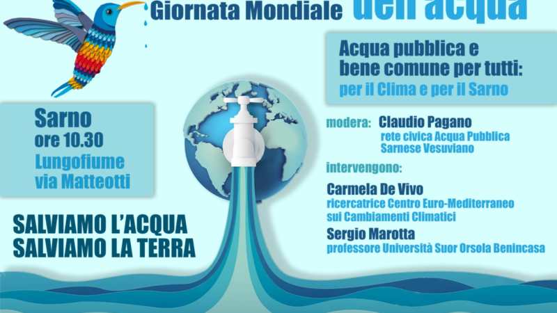 Sarno: Giornata Mondiale dell’acqua, appuntamento Rete acqua pubblica 
