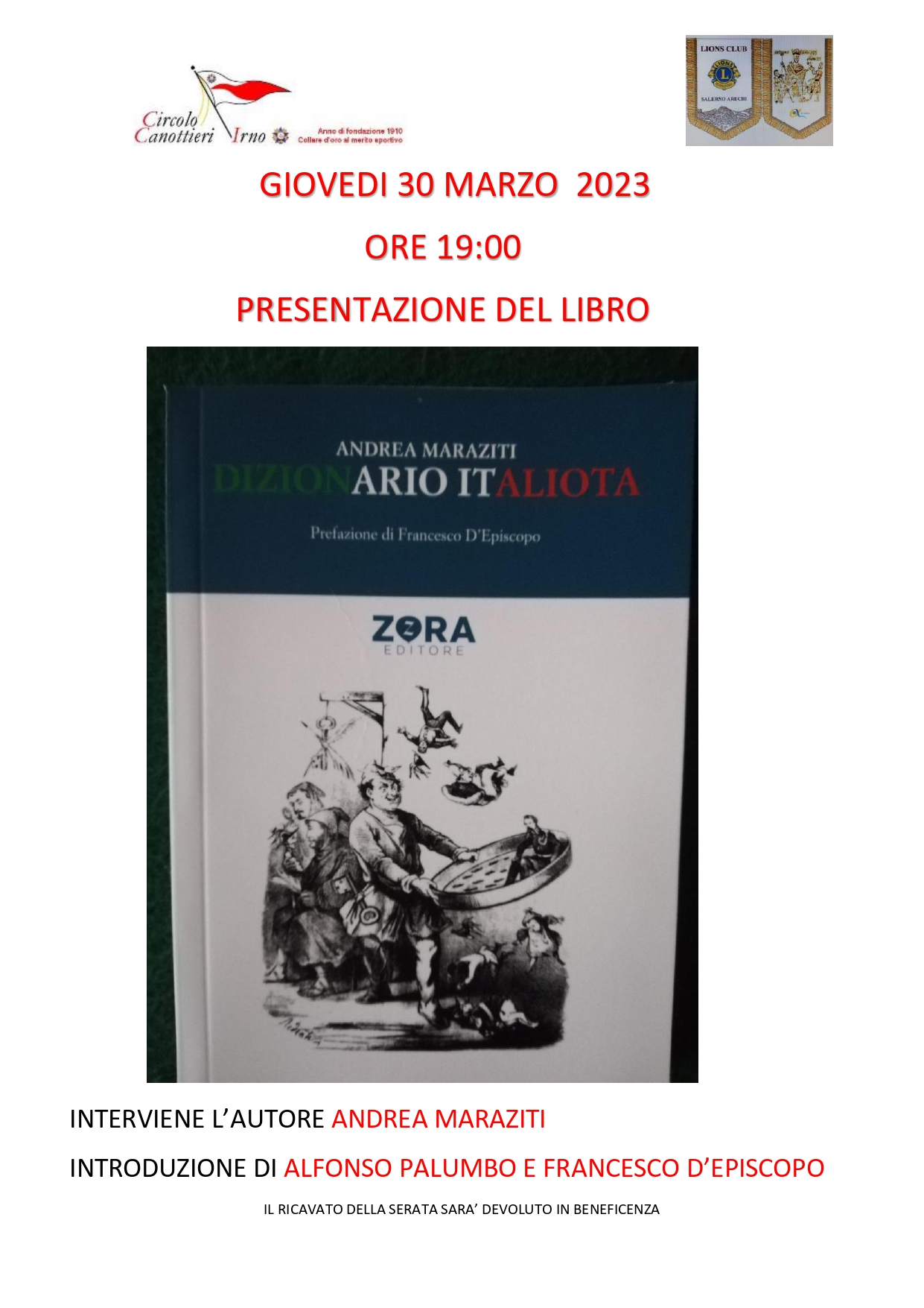 Salerno: al Circolo Canottieri Irno, presentazione libro d’Andrea Maraziti “Dizionario Italiota”