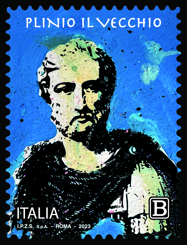 Roma: francobollo commemorativo di Plinio il Vecchio