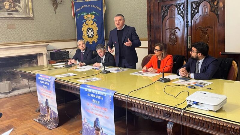 Salerno: “Open – Outdoor Esperience”, celebrata conferenza stampa a Palazzo Sant’Agostino
