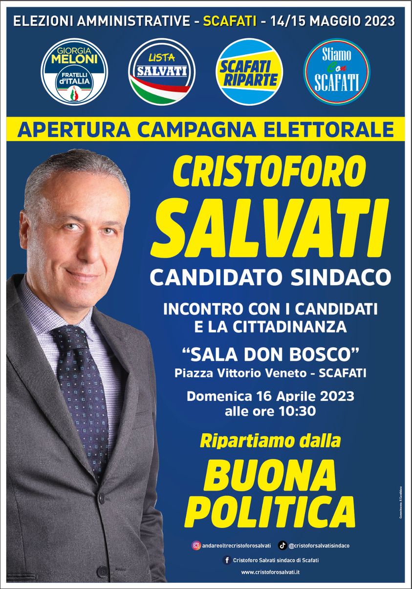 Scafati: Amministrative, presentate 4 liste candidato Sindaco Cristoforo Salvati