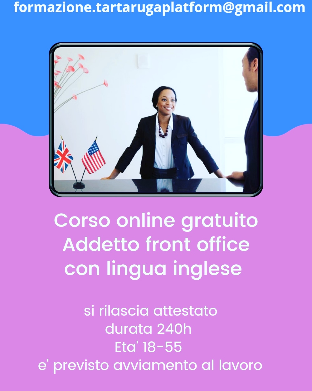 Salerno: grande opportunità per disoccupati, corso gratuito Addetto Front Office con lingua inglese