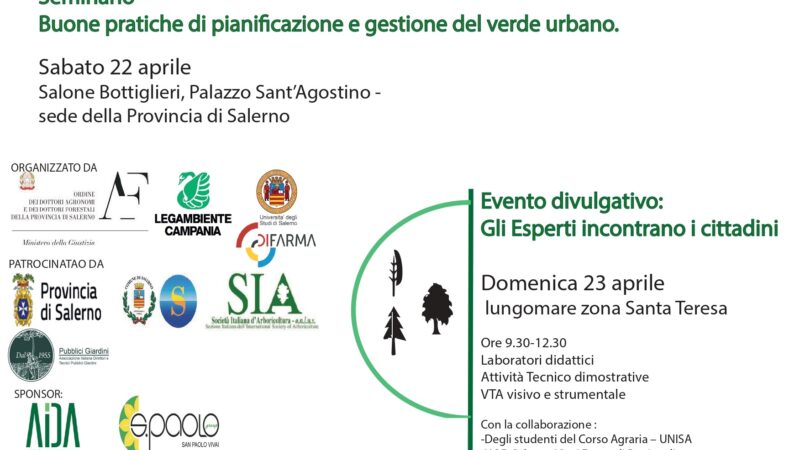Salerno: “Non basta un albero- buone pratiche di gestione verde urbano”