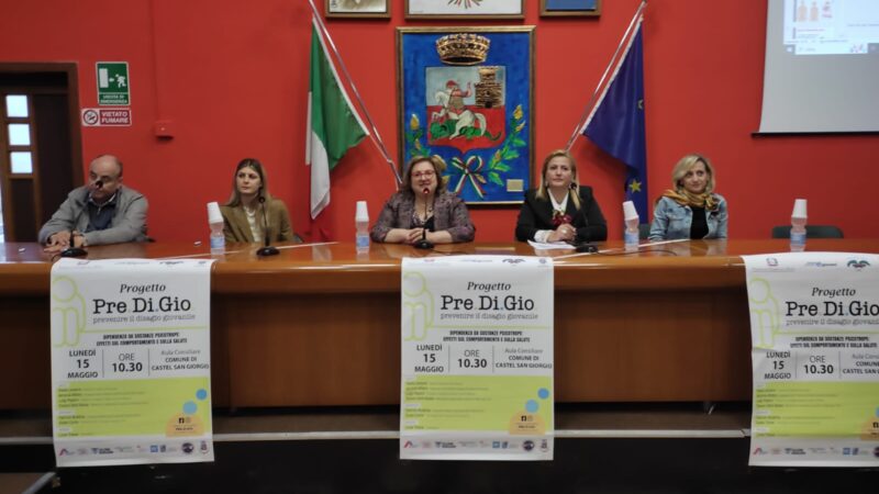 Castel San Giorgio: al Comune prevenzione disagio giovanile e sensibilizzazione, nuova tappa Pre. Di. Gio.   