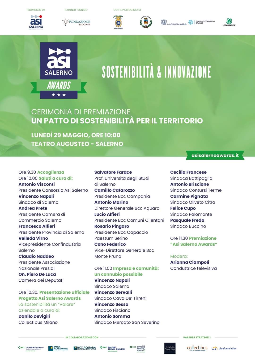 Salerno: ASI Salerno Awards, premiazione a Teatro Augusteo