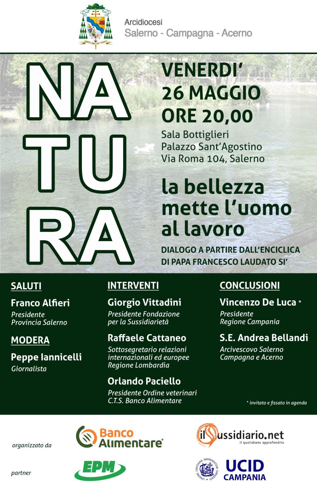 Salerno: a Palazzo Sant’Agostino, convention “Natura. La Bellezza mette l’uomo al lavoro”