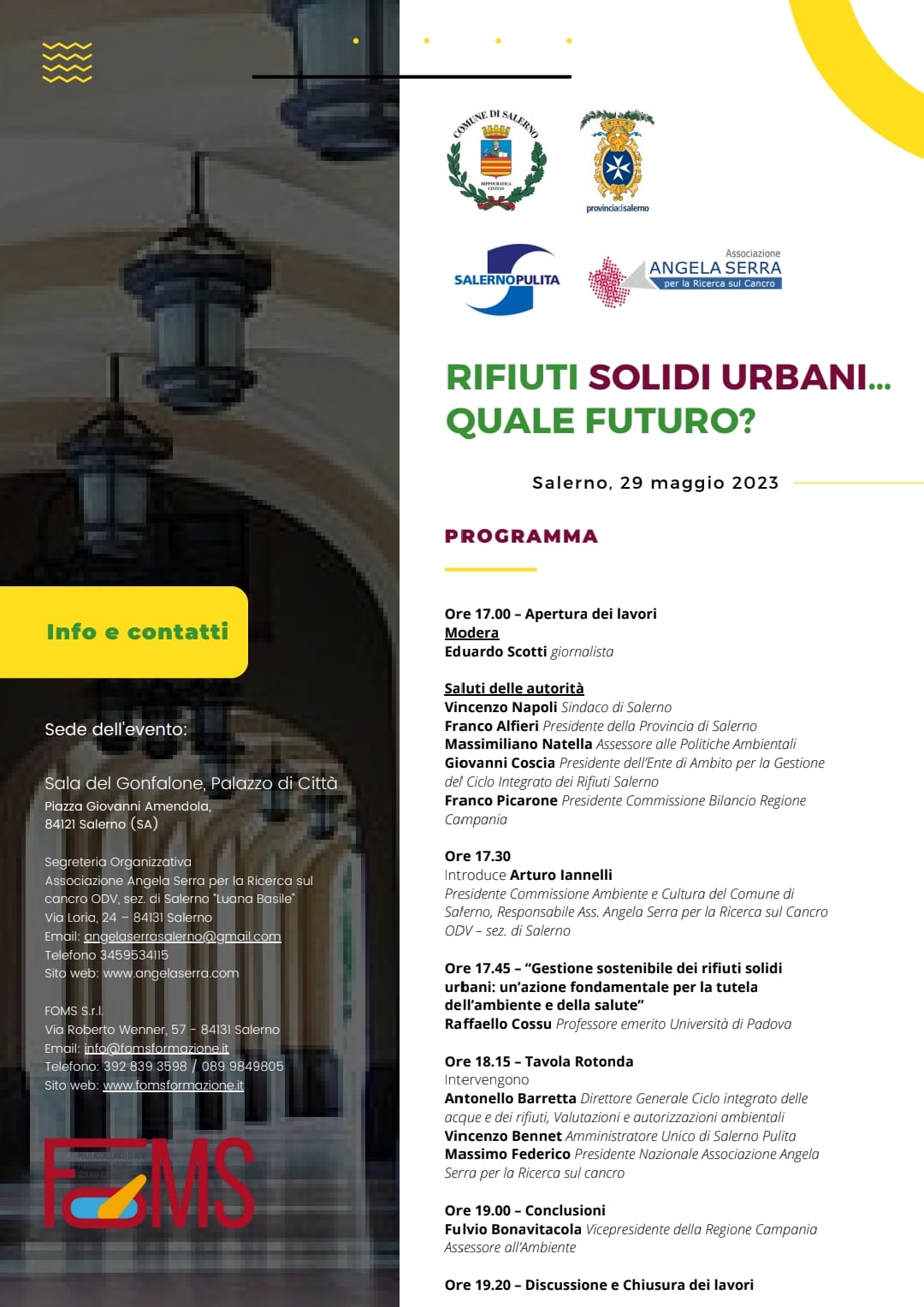 Salerno: convegno su Rifiuti urbani, salute e prevenzione