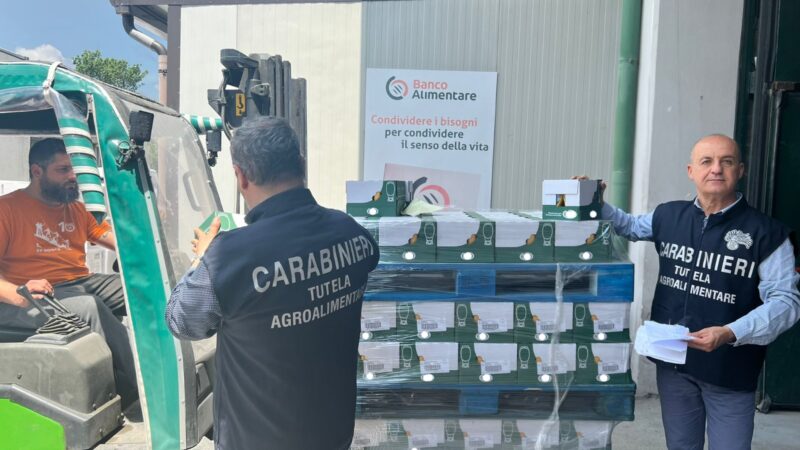 Salerno: Tutela Agroalimentare Carabinieri, donati a Banco Alimentare prodotti sequestrati