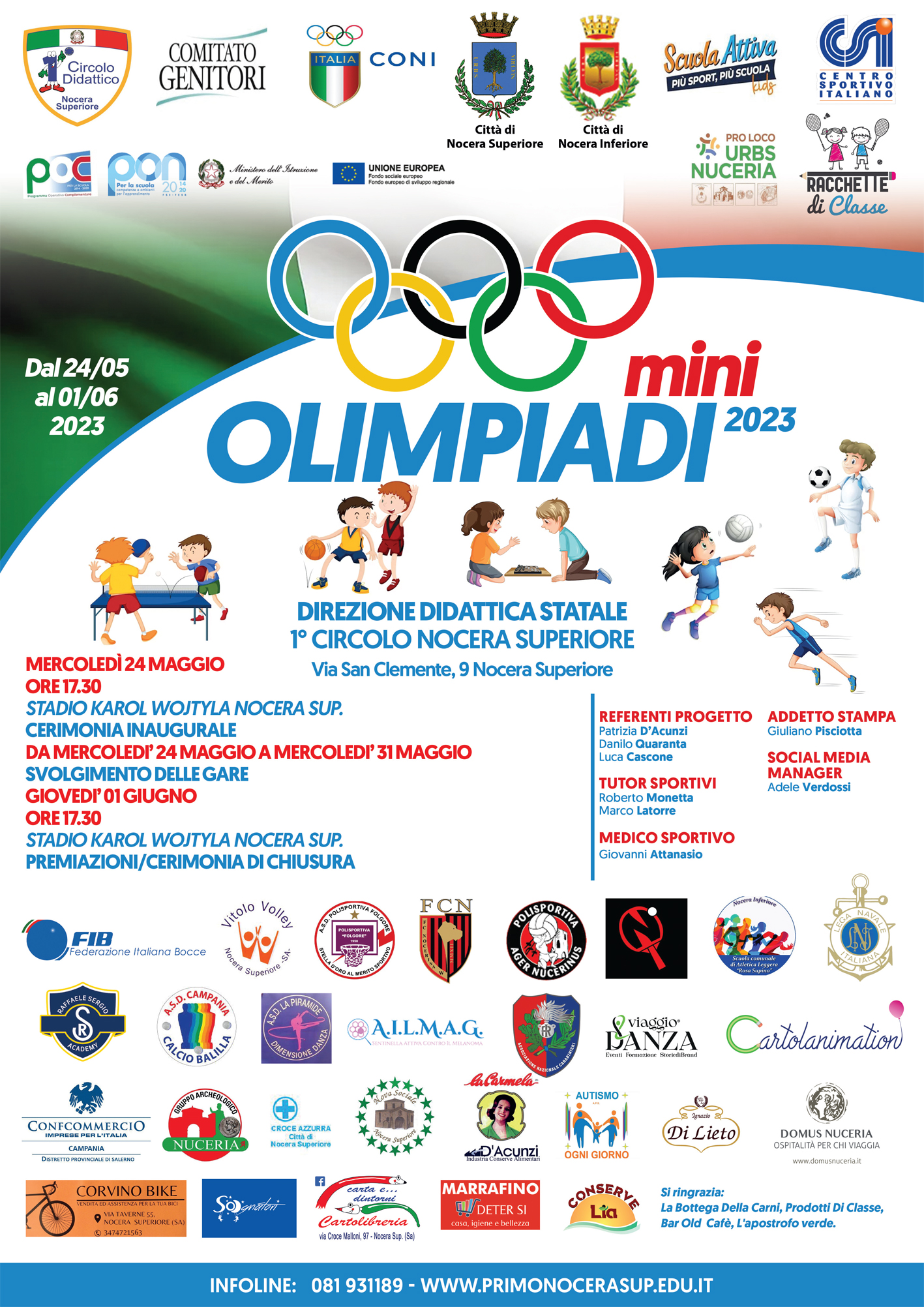 Nocera Superiore: I Circolo Didattico, Mini Olimpiadi 2023, conferenza stampa