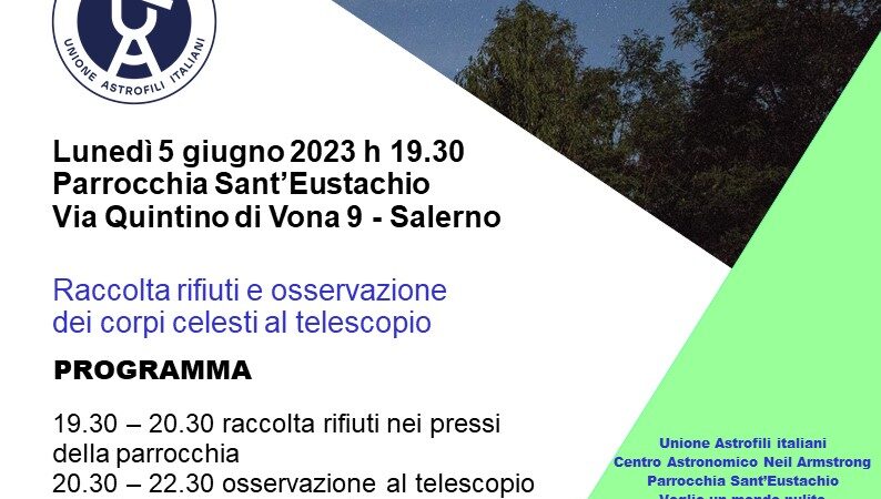 Salerno: astrofili, 3^ ediz. “Save The Pale Blue Dot”