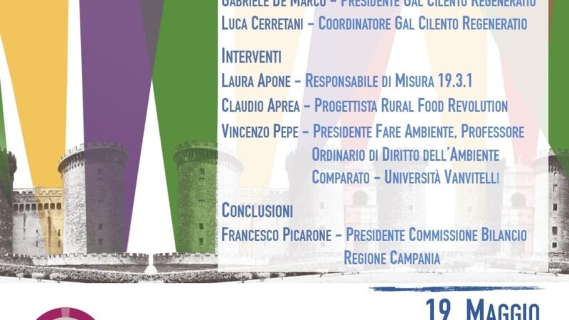 Napoli: GAL Cilento Regeneratio, a Festival dei 5 colori incontro su “Consumare Cilentano”