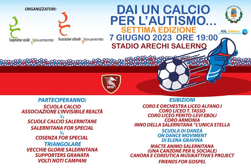 Salerno: all’Arechi “Dai un calcio per l’autismo”