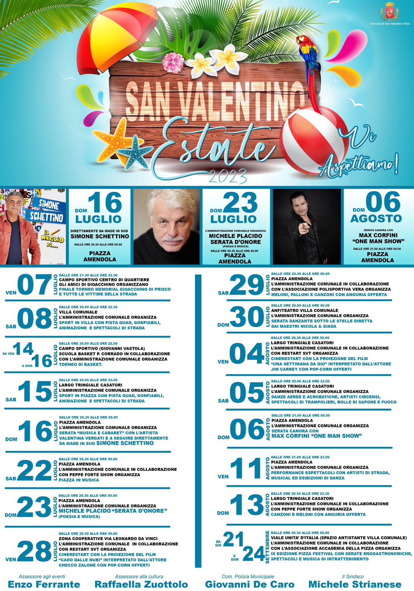 San Valentino Torio: Estate San Valentinese 2023 con Michele Placido