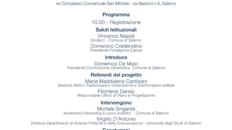 Salerno: presentazione attività Urban Center