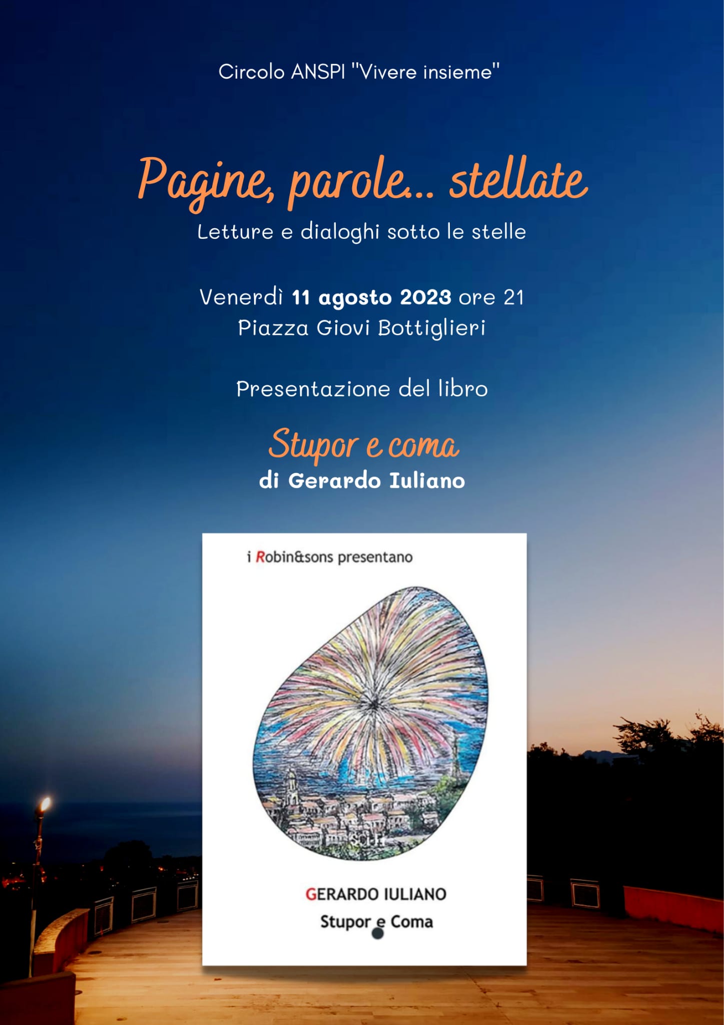 Salerno: rassegna “Pagine, parole stellate”, presentazione libro di Gerardo Iuliano “Stupor e Coma”