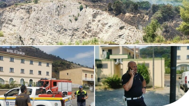 Castel San Giorgio: lotta ad incendi boschivi, spento fuoco su collinetta Trivio