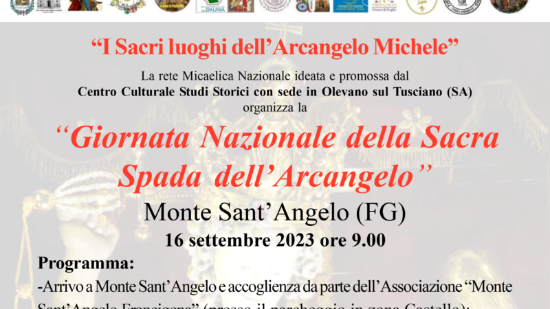 Monte Sant’Angelo: “Giornata Nazionale della Sacra Spada dell’Arcangelo”