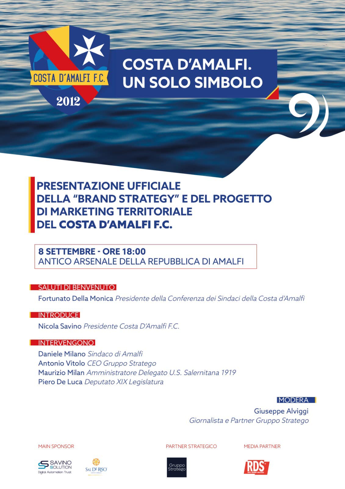 Amalfi: Costa d’Amalfi F.C, presentazione “Brand Strategy” e progetto di marketing territoriale con Maurizio Milan