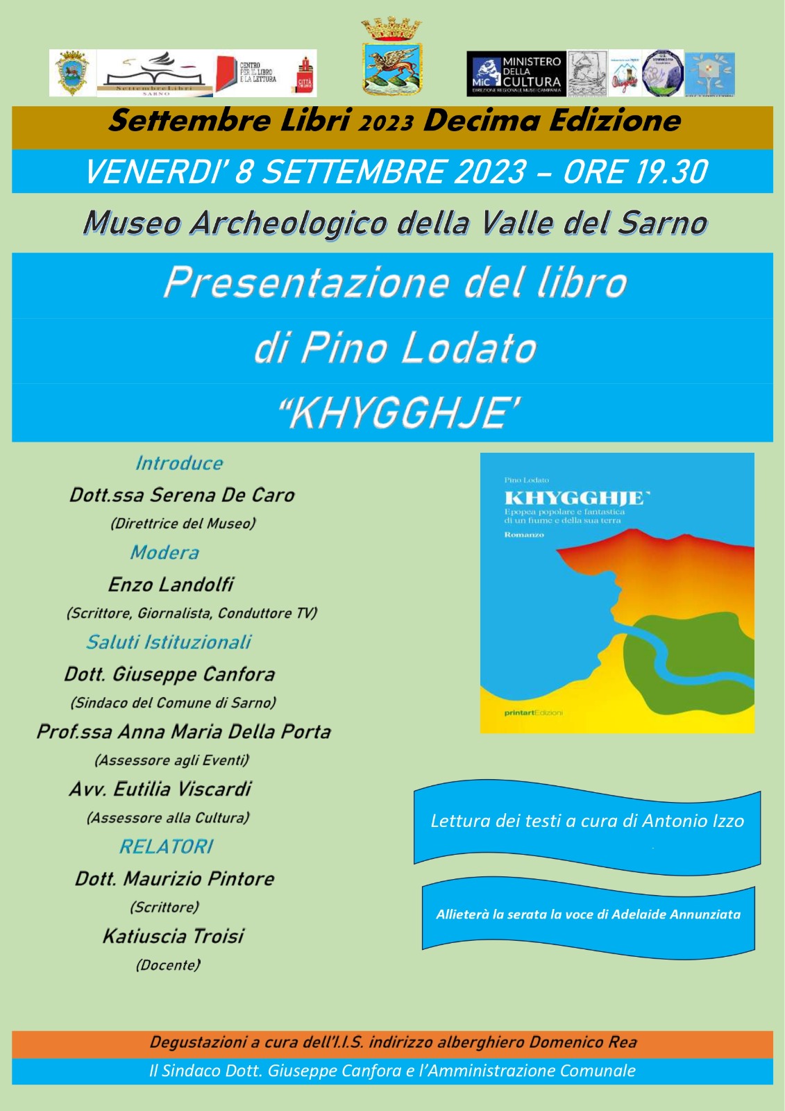 Sarno: a Museo Archeologico Valle del Sarno, presentazione libro di Pino Lodato “KHYGGHJE’