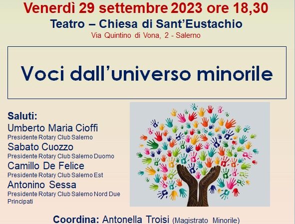 Salerno: al Teatro di Sant’Eustachio club Rotary “Voci dall’universo minorile”