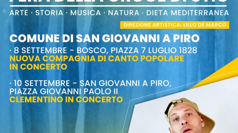 San Giovanni a Piro: weekend di musica con Clementino e musica popolare 