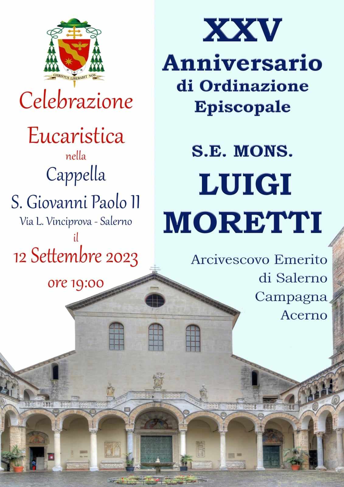 Salerno: XXV Anniversario Ordinazione Episcopale di S.E. Mons. Luigi Moretti